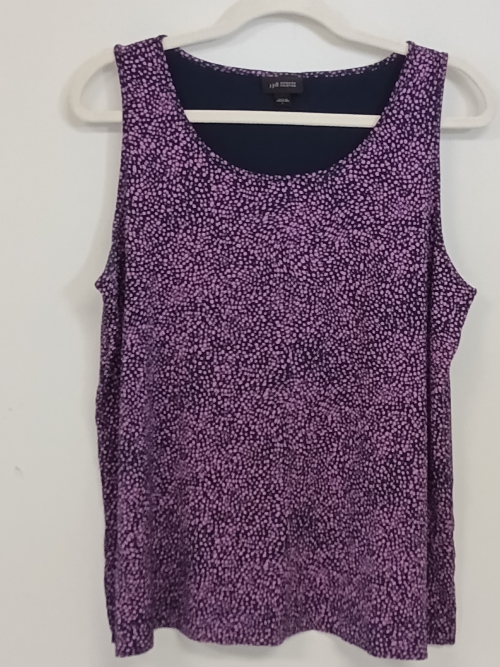 J. Jill Wearever Collection Purple Navy Speckled Scoop Neck Stretch Tank Large